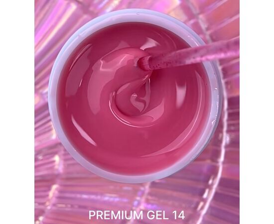 LUNA Premium Builder Gel #14 Rose pink, 15 ml, гель моделюючий, червоно-рожевий #3