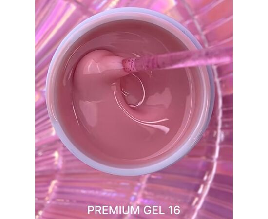 LUNA Premium Builder Gel #16 Pink nude, 15 ml, гель моделюючий, рожевий нюд #3
