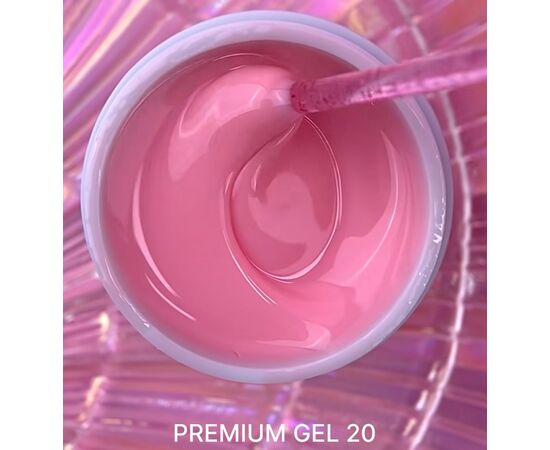 LUNA Premium Builder Gel #20 Powder pink, 15 ml, моделюючий гель, пудровий рожевий #3
