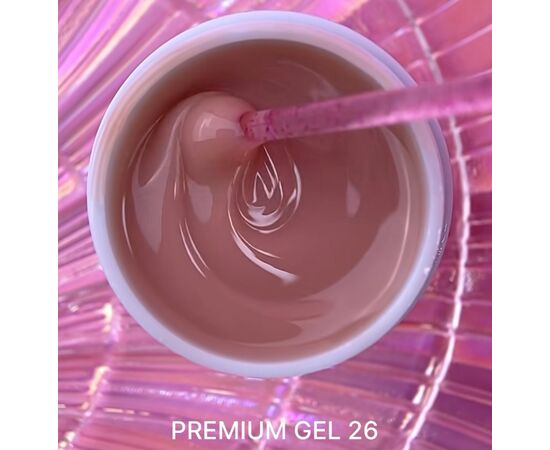 LUNA Premium Builder Gel #26 Dark beige, 15 ml, моделюючий гель, темний беж #3