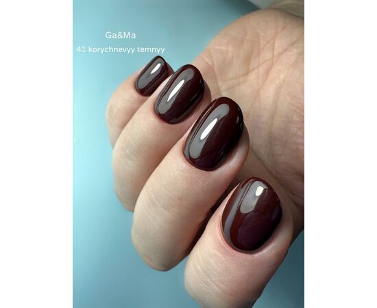 GaMa Gel polish #41 DARK BROWN, 10 ml, гель-лак, коричневий темний #4