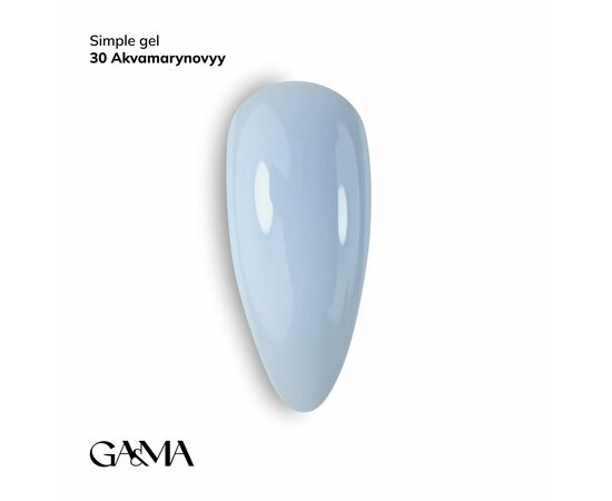 GaMa Simple gel 30 Aquamarine, аквамариновий, 15 ml, гель без опилу #1