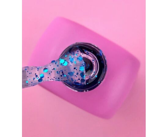 LUNA Glassy Top, топ із синіми блискучими часточками, 13 ml #3