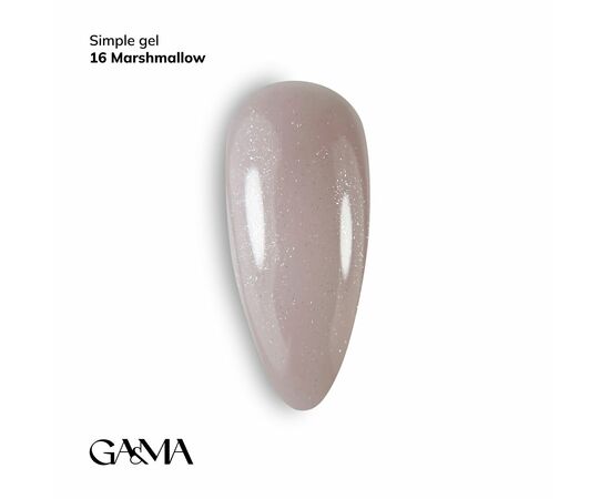 GaMa Simple gel 16 Marshmallow, гель без опилу, маршмеллоу, 15 ml #1