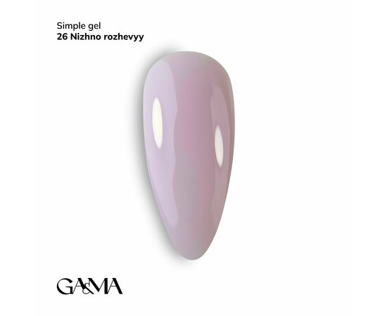 GaMa Simple gel #26 Pale Pink, ніжно-рожевий, 30 ml, гель без опилу #1