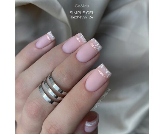 GA&MA. Simple builder gel #24 Beige, 15 ml, гель без опилу, бежевий #6