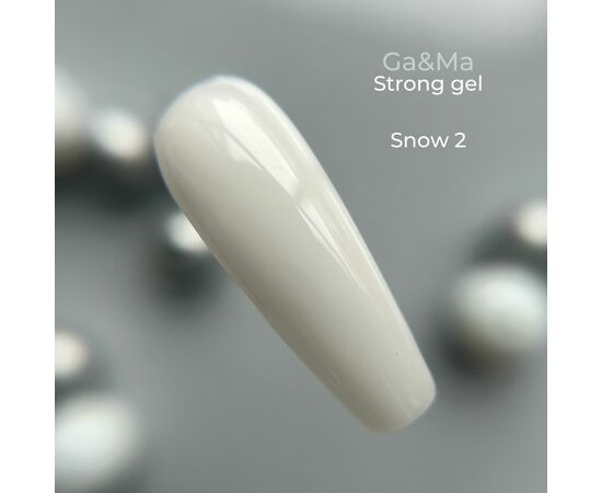 GaMa Strong gel Snow #002, гель без опилу, сніжний, 30 ml #1