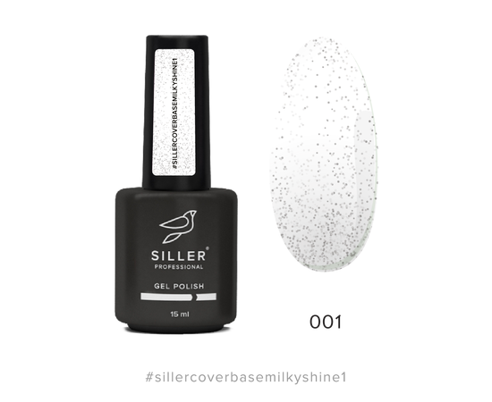 SILLER Cover Base MILKY SHINE № 1, молочна зі сріблястим шимером, 15 ml #1