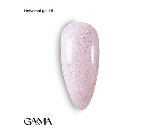 GA&MA. Universal gel 18, Shimmer, гель без опилу, рідкий, з шимером, 30 ml #1