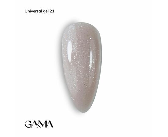 GaMa Universal gel 21, гель без опилу, рідкий, з шимером, 15 ml #1