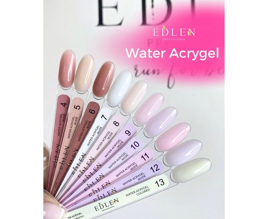 EDLEN Water Acrygel NUDE №11, 9 ml, рідкий гель, рожевий #2