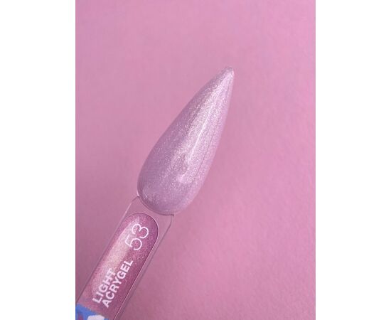 LUNA Light Acrygel #53 Pink mauve with shimmer, 13 ml, рідкий гель для укріплення, рожево-ліловий з шимером #2