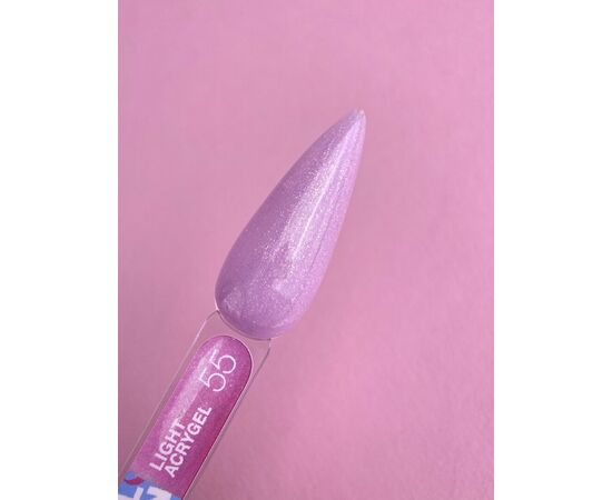 LUNA Light Acrygel #55 Pink lilac with shimmer, 13 ml, рідкий гель для укріплення, рожевий бузок з шимером #2