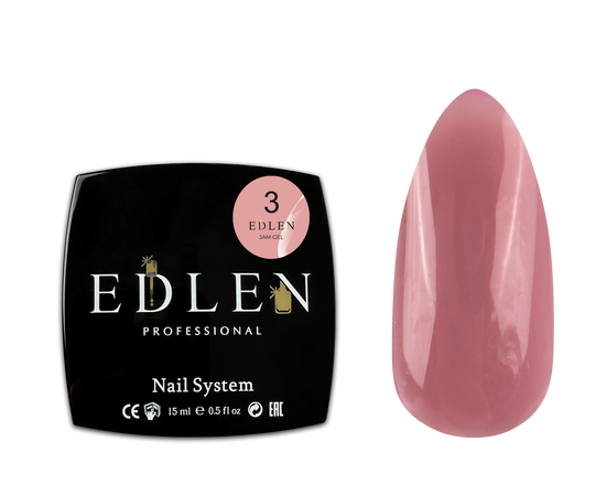 EDLEN Jam gel №3 PINK, 15 ml, гель-желе, рожевий #1