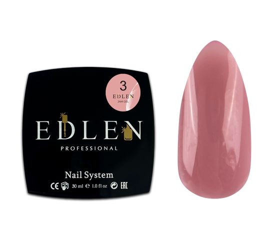 EDLEN Jam gel №3 PINK, 30 ml, гель-желе, рожевий #1