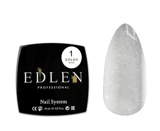 EDLEN Poly gel №01 Clear, 15 ml, полігель, прозорий #1