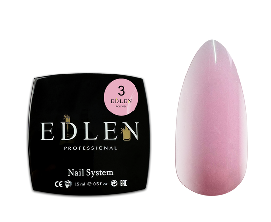 EDLEN Poly gel №03 Pink, 15 ml, полігель, рожевий #1