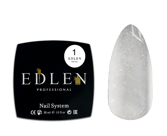 EDLEN Poly gel №01 Clear, 30 ml, полігель, прозорий #1
