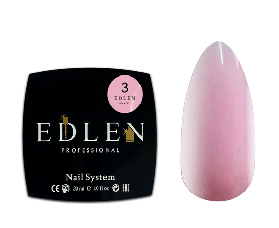 EDLEN Poly gel №03 Pink, 30 ml, полігель, рожевий #1