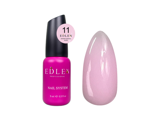 EDLEN Water Acrygel NUDE №11, 9 ml, рідкий гель, рожевий #1
