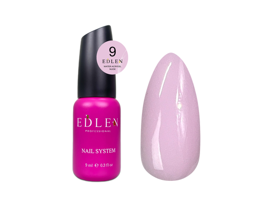 EDLEN Water Acrygel NUDE №09, 9 ml, рідкий гель, ніжно-рожевий #1