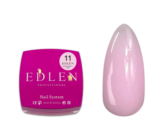 EDLEN Water Acrygel NUDE №11, 15 ml, рідкий гель, рожевий #1