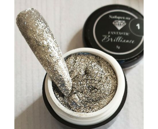 NAILAPEX Fantastic Brilliance Silver, 5 g, Гель-фарба Діамант, срібло #1