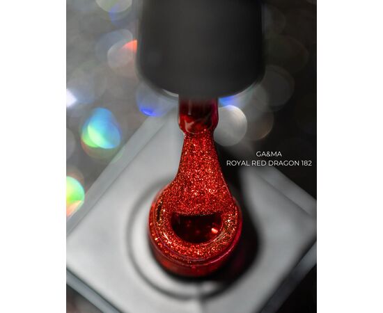 GaMa Gel polish #182 ROYAL RED DRAGON, червоний з шимером, 10 ml, гель-лак #2