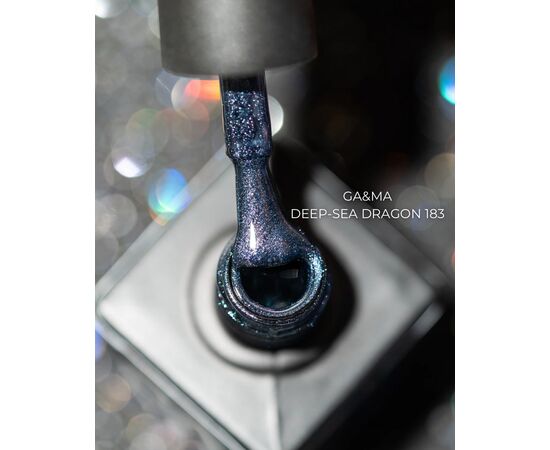 GaMa Gel polish #183 DEEP-SEA DRAGON, темно-синій з шимером, 10 ml, гель-лак #2