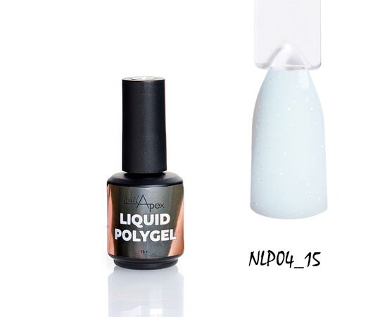 NAILAPEX Liquid Polygel #4, 15 g, Рідкий полігель, молочний з дрібним шимером #1