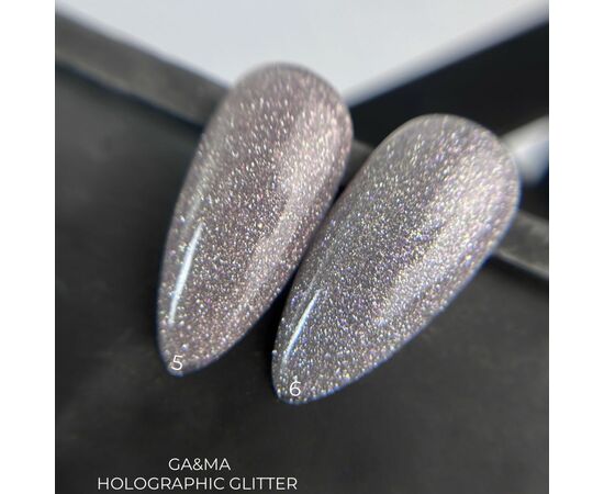 GaMa Reflective Gel polish, HOLOGRAPHIC GLITTER #5, 10 ml, гель-лак світловідбиваючий #2