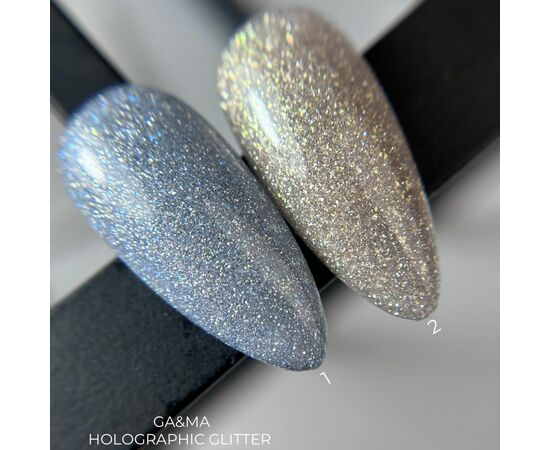 GaMa Reflective Gel polish, HOLOGRAPHIC GLITTER #1, 10 ml, гель-лак світловідбиваючий #2
