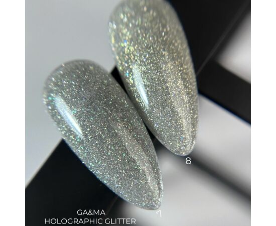 GaMa Reflective Gel polish, HOLOGRAPHIC GLITTER #7, 10 ml, гель-лак світловідбиваючий #2