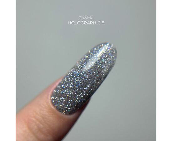 GaMa Reflective Gel polish, HOLOGRAPHIC #8, 10 ml, гель-лак світловідбиваючий #4