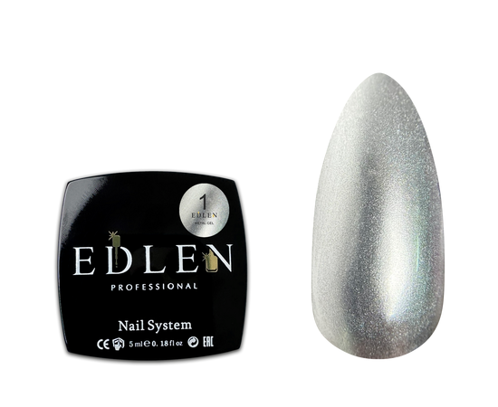 EDLEN Metal Gel №1 Silver, 5 ml, гель-фарба, срібло #1