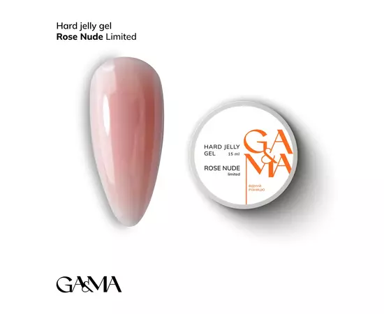 GaMa Hard Jelly Gel, Rose nude, 15 ml, гель-желе рожевий нюд #1