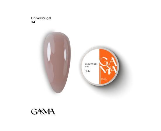 GaMa Universal gel 14, гель без опилу, рідкий, 15 ml #1