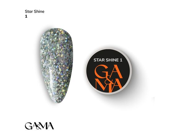 GaMa Star Shine #001, 5 g, Гель-лак для дизайну #1