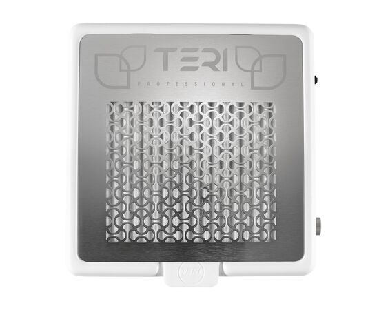 Уцінка, TERI, Desktop portable Nail dust Collector "Teri Turbo M", Витяжка настільна, біла зі сталевою решіткою "metallic", УЦІНКА #3