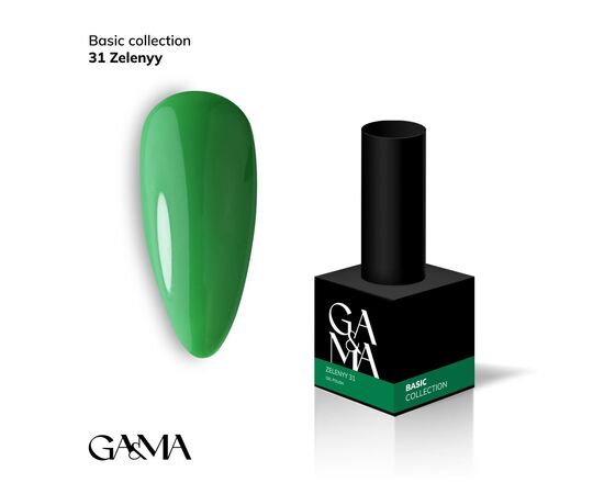 GaMa Gel polish #31 GREEN, зелений, 10 ml, гель-лак #1