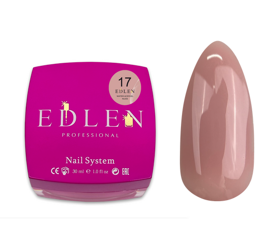 EDLEN Water Acrygel №17 NUDE, 30 ml, рідкий гель #1