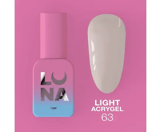 LUNA Light Acrygel #63, 13 ml, рідкий гель для укріплення #1