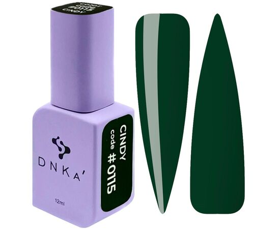 DNKa’ Gel Polish Cindy #0115, 12 ml, глибокий пляшково-зелений #1