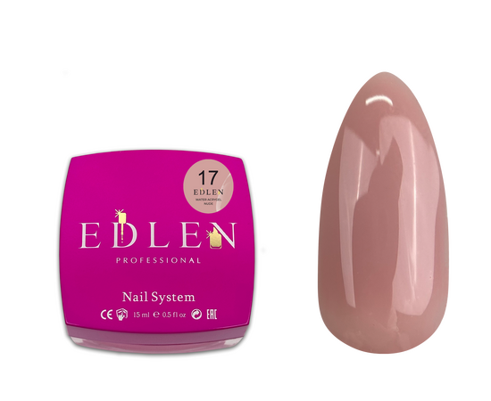 EDLEN Water Acrygel №17 NUDE, 15 ml, рідкий гель #1