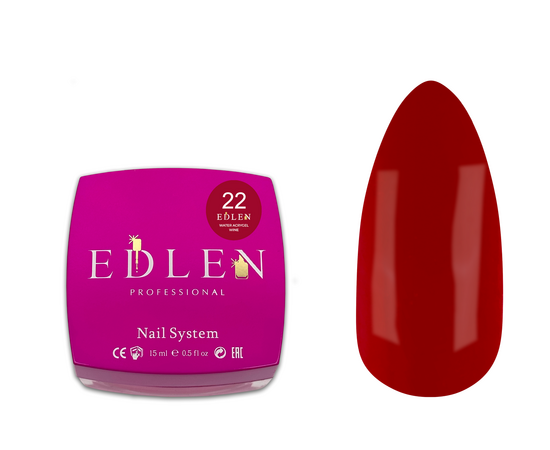 EDLEN, Water Acrygel №22 WINE, 15 ml, рідкий гель #1