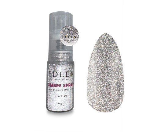 EDLEN Ombre Spray Flash №1, 7.5g, світловідбиваюча пудра для дизайну #1