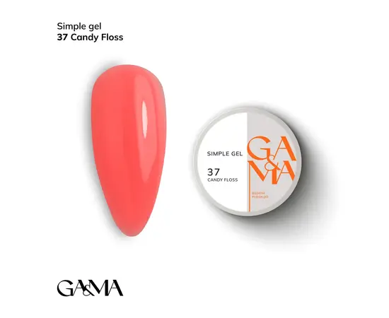 GA&MA. Simple builder gel #37 Candy Floss, 15 ml, гель без опилу #1