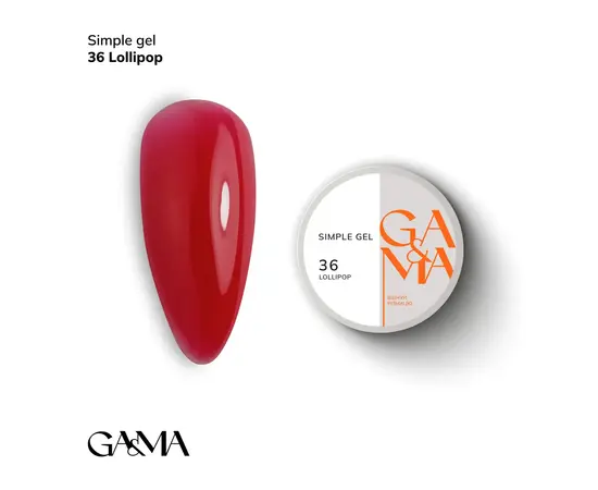 GA&MA. Simple builder gel #36 Lollipop, 15 ml, гель без опилу #1