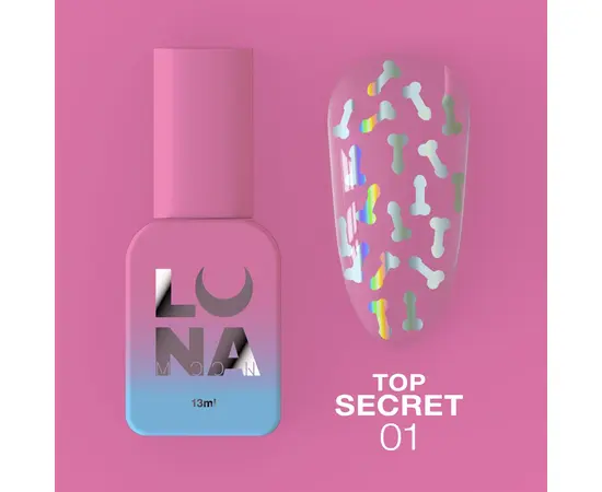 LUNAmoon. Secret Top Coat #1, 13 ml, топ #1