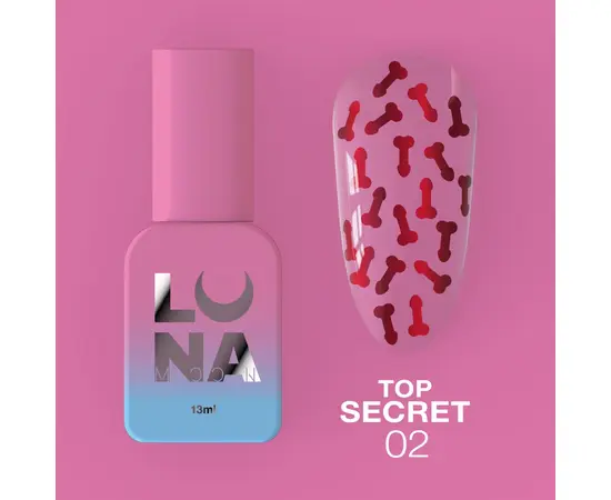 LUNAmoon. Secret Top Coat #2, 13 ml, топ #1